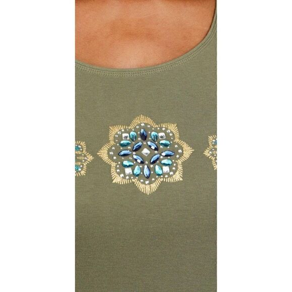 Karen Scott Plus Size Sequin Flower Shirt Top 1X‎ - Picture 3 of 7